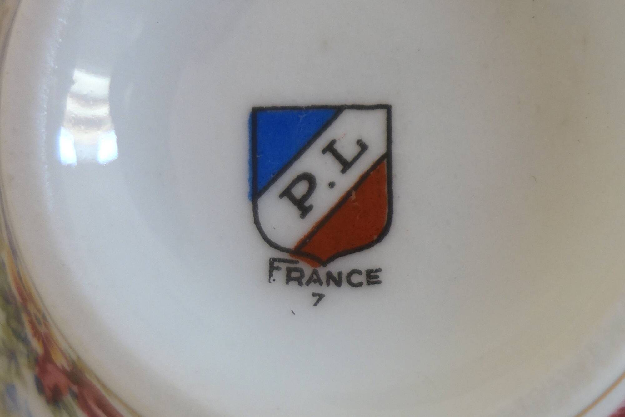 6 old Limoges porcelain tea cups PF France