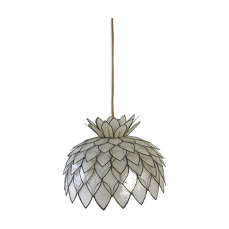 Lotus suspension in mother-of-pearl and brass