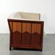 Art Deco design sofa with beautiful woodwork and cream fabric upholstery