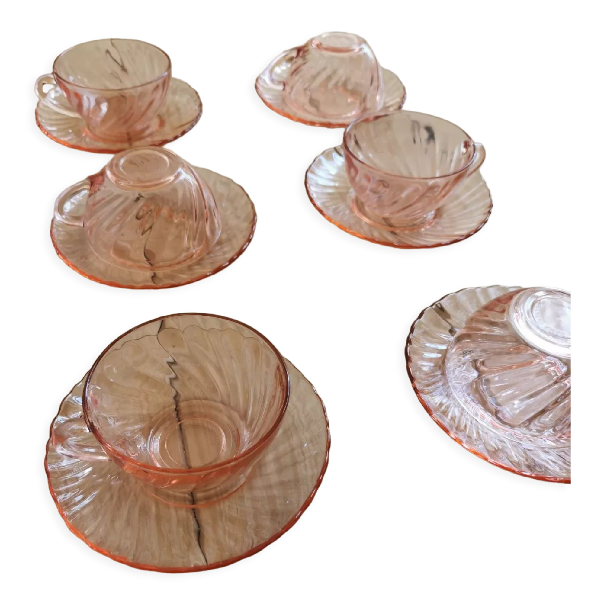 Vintage cups Arcoroc Rosaline