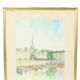 Charming Painting Watercolor Carlier 1989 Honfleur France