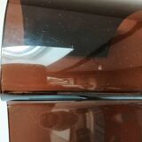 Pair of 70s design smoked plexiglass bedside tables