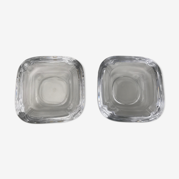 Deux cendriers en cristal d'art de Vannes