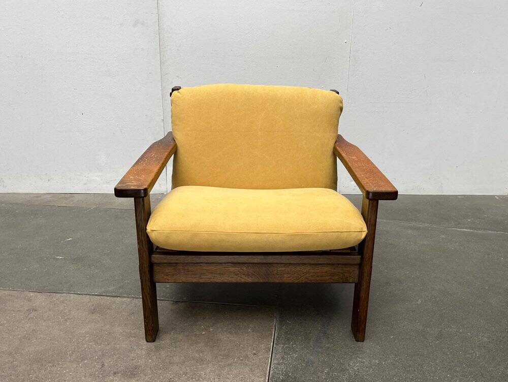 Vintage brutalist lounge chair set, 1960s