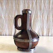 Vase / jug in solid wood and metal - mid 20th century