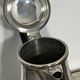 Saint Hilaire teapot in silver-plated metal, with a blackened handle.