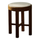 Mid-century Danish stool in oak, reupholstered in boucle wool, circa 1950.