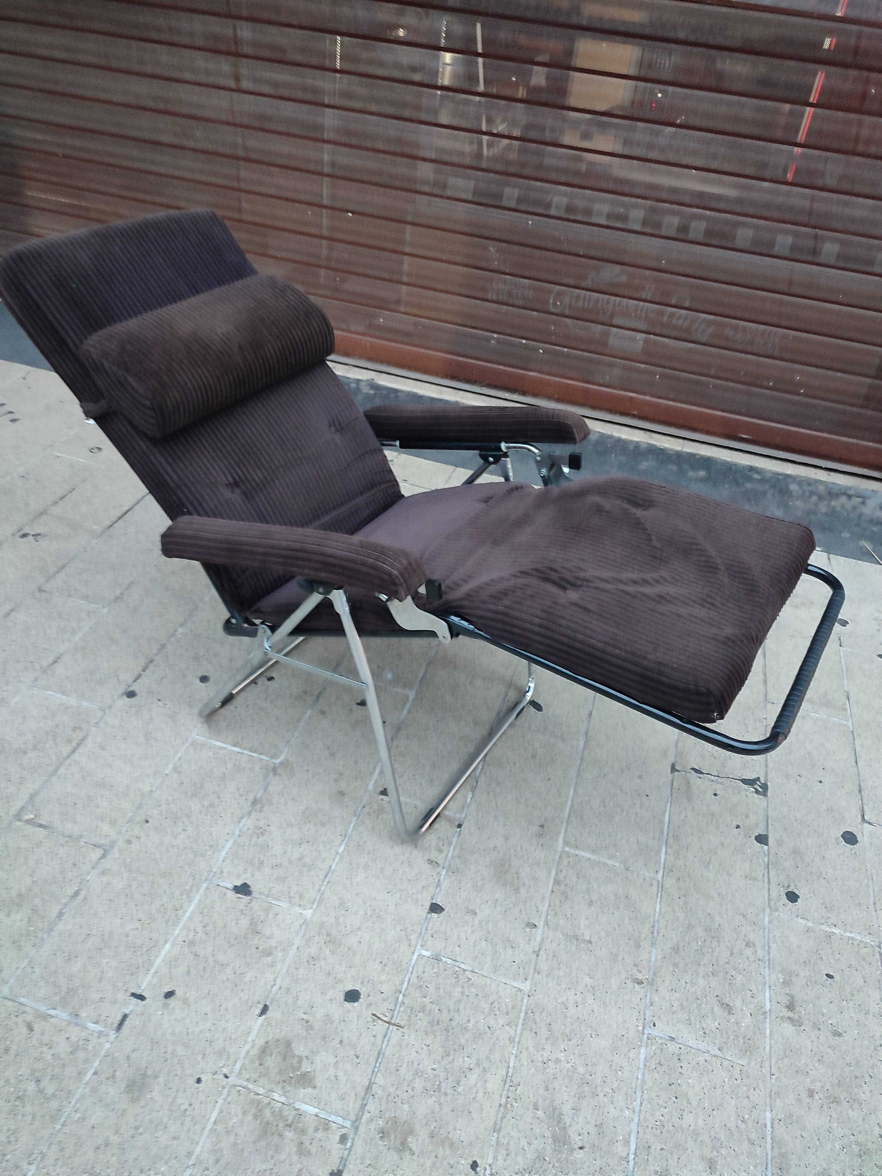 Fauteuil transat Lafuma vintage velours