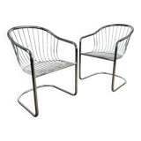 Vintage chrome wire chairs