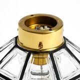 Beautiful 1970s Limburg glass ceiling lamp in octagon shape