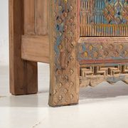 Storage unit, sideboard in painted wood and original blue patina, c.1850