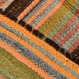 4x7 Rug For Farmhouse Room Vintage Kilim Rug, 139x215Cm