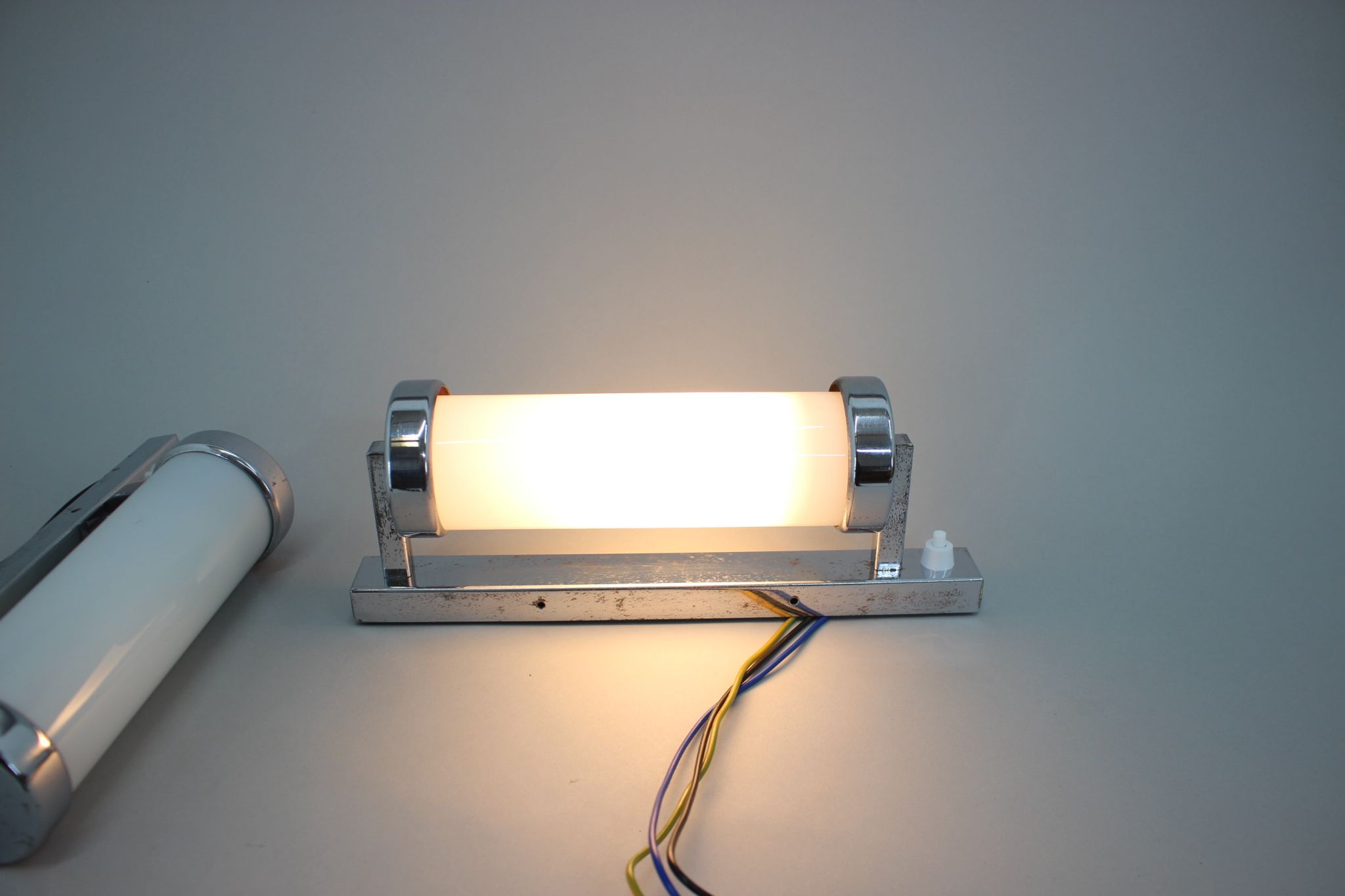Set of Two Bauhaus Wall Lamps, Czechoslovakia, 1930s