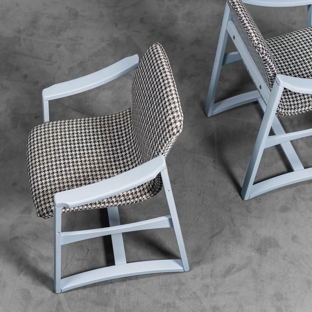 Set of 4 chairs fabric pied de poule anni' 60 vintage modern