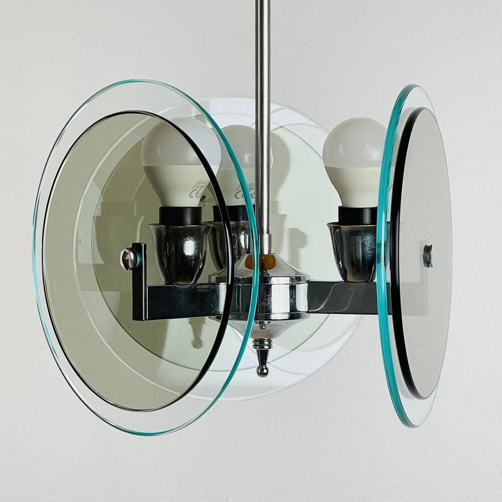 Vintage glass pendant lamp by Fontana Arte, 1970s.