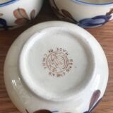 6 Tasses/gobelets À Thé Traditionnel Chinois En Grès Vintage Fleurs De Coton
