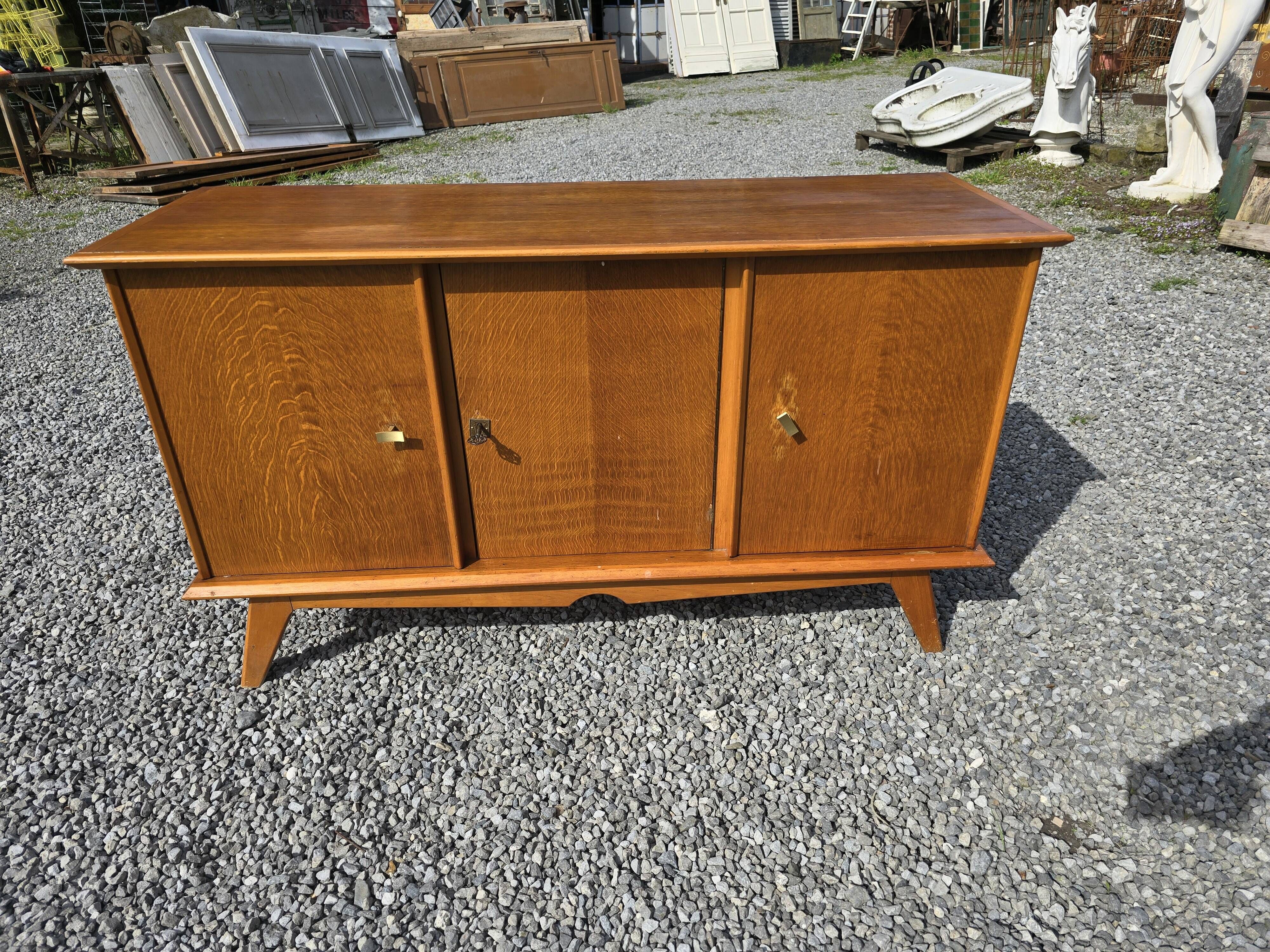 Vintage 3-door sideboard from the 60s in oak