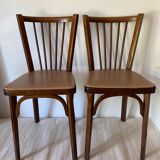 Baumann bistro chairs in wood and skaï