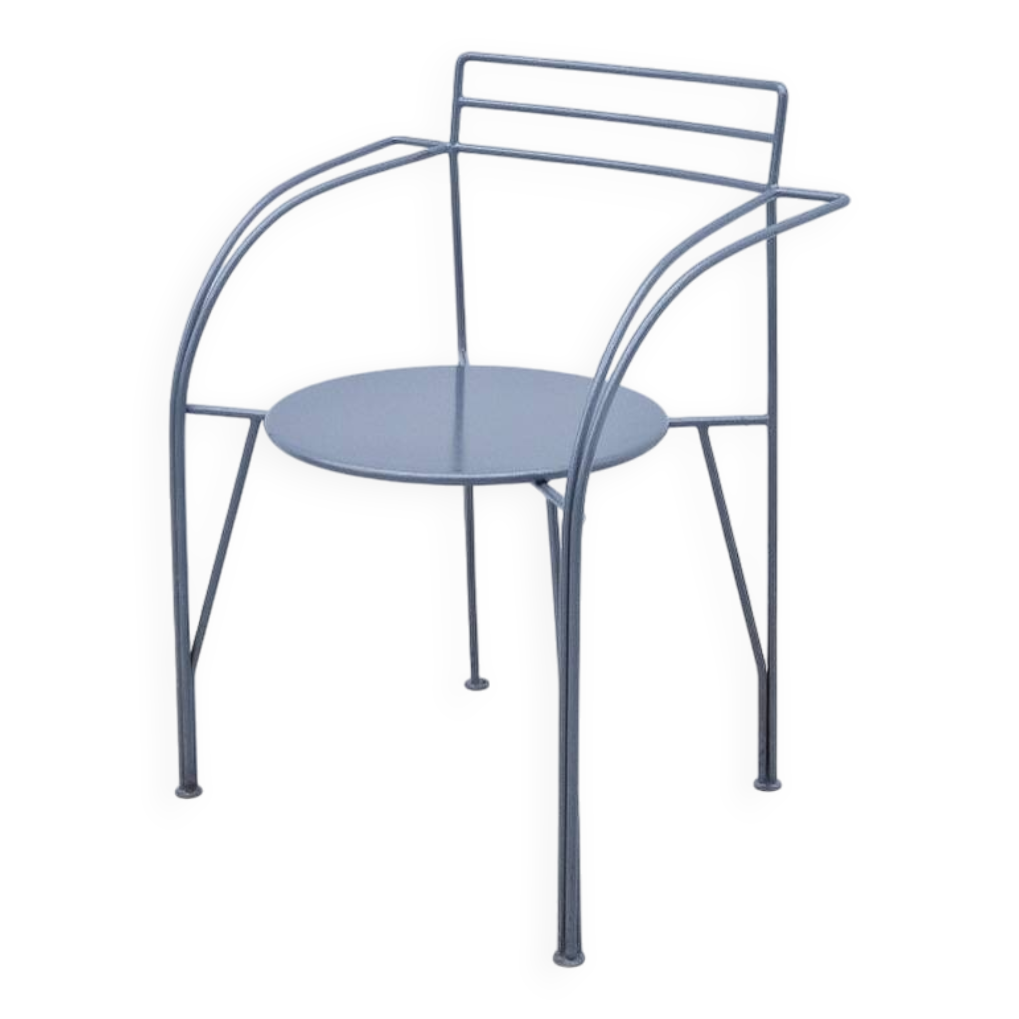 “Silver Moon” chair by Pascal MOURGUE for FERMOB in metal, 1980