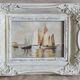 Marine oil painting wooden frame