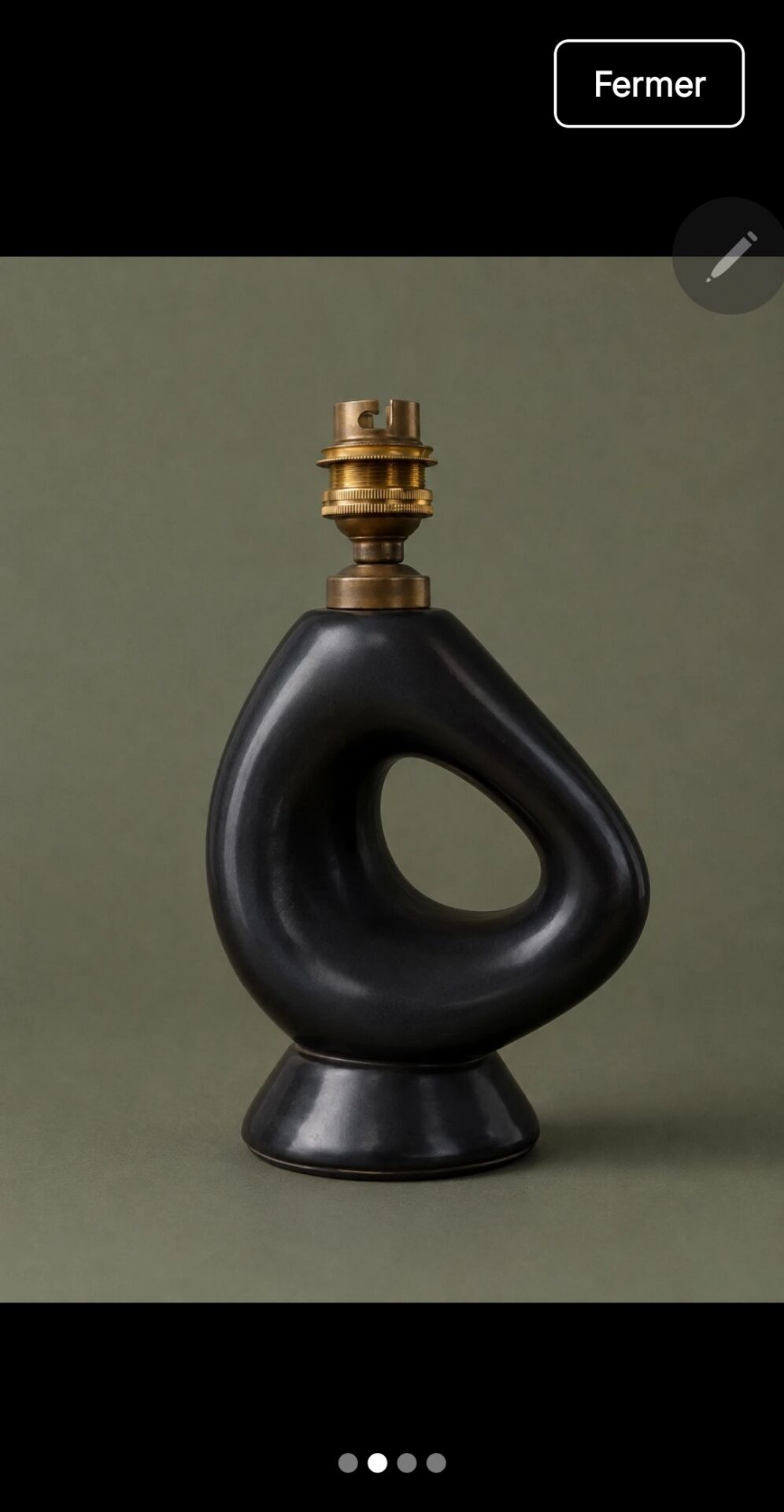 Ceramic lamp base Georges Jouve #blin#Valaurisse