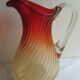 Broc crystal Baccarat red in gradient model Bamboo torso ribs, H 30 cm
