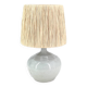 Lampe en céramique grise signée, abat jour en raphia, années 60