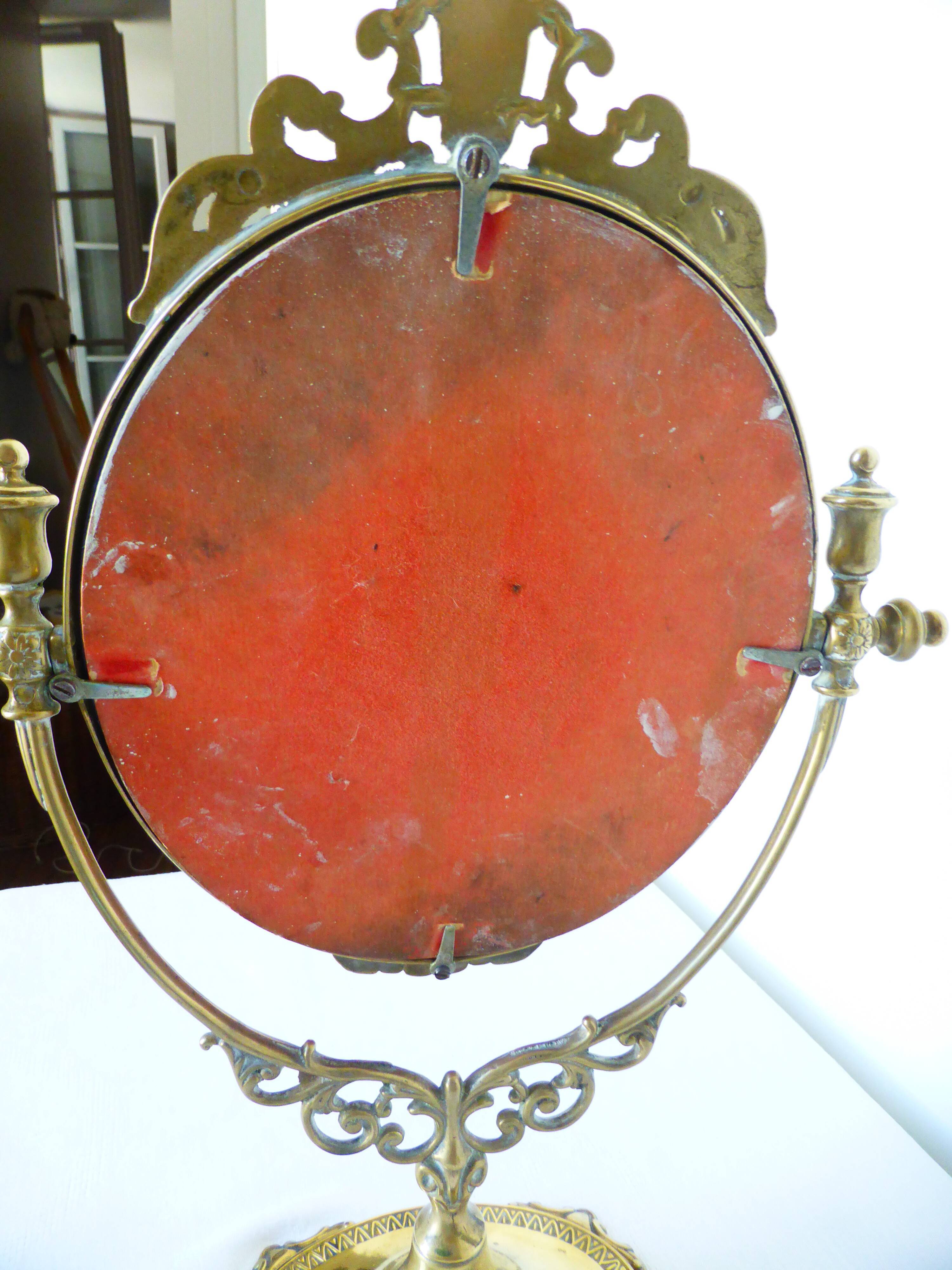 Brass table psyche mirror  17x21xcm