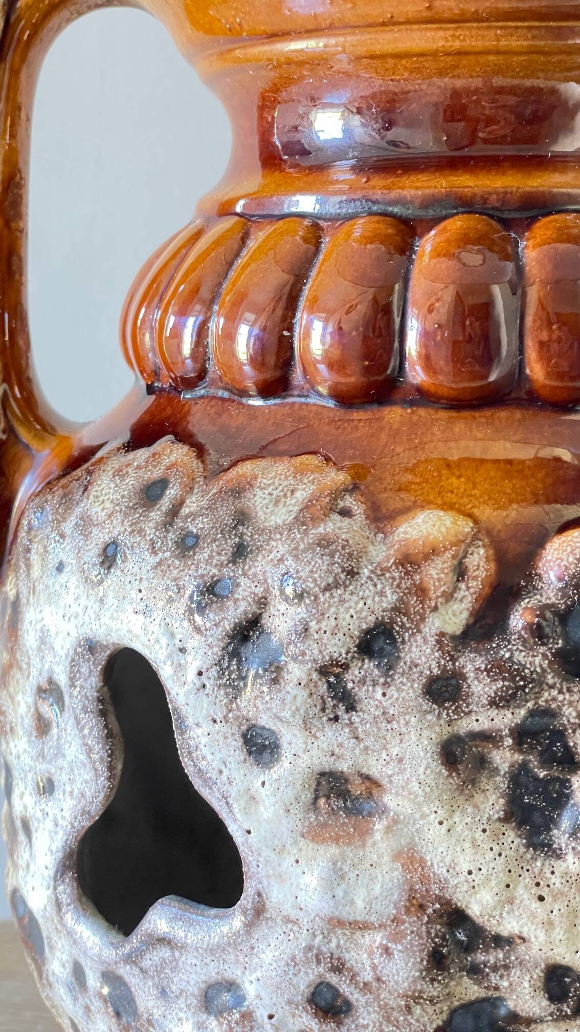 Lamp ceramic fat lava double lighting 70s