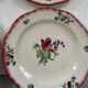 Service 6 assiettes plates gien lorraine fleurs peintes à la main