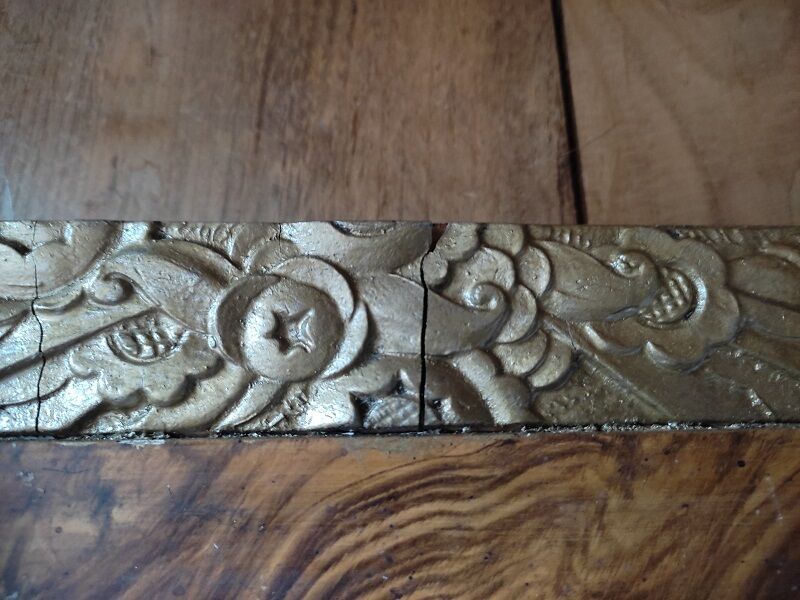 Bevelled mirror chiseled wood art deco gilding dp 112263