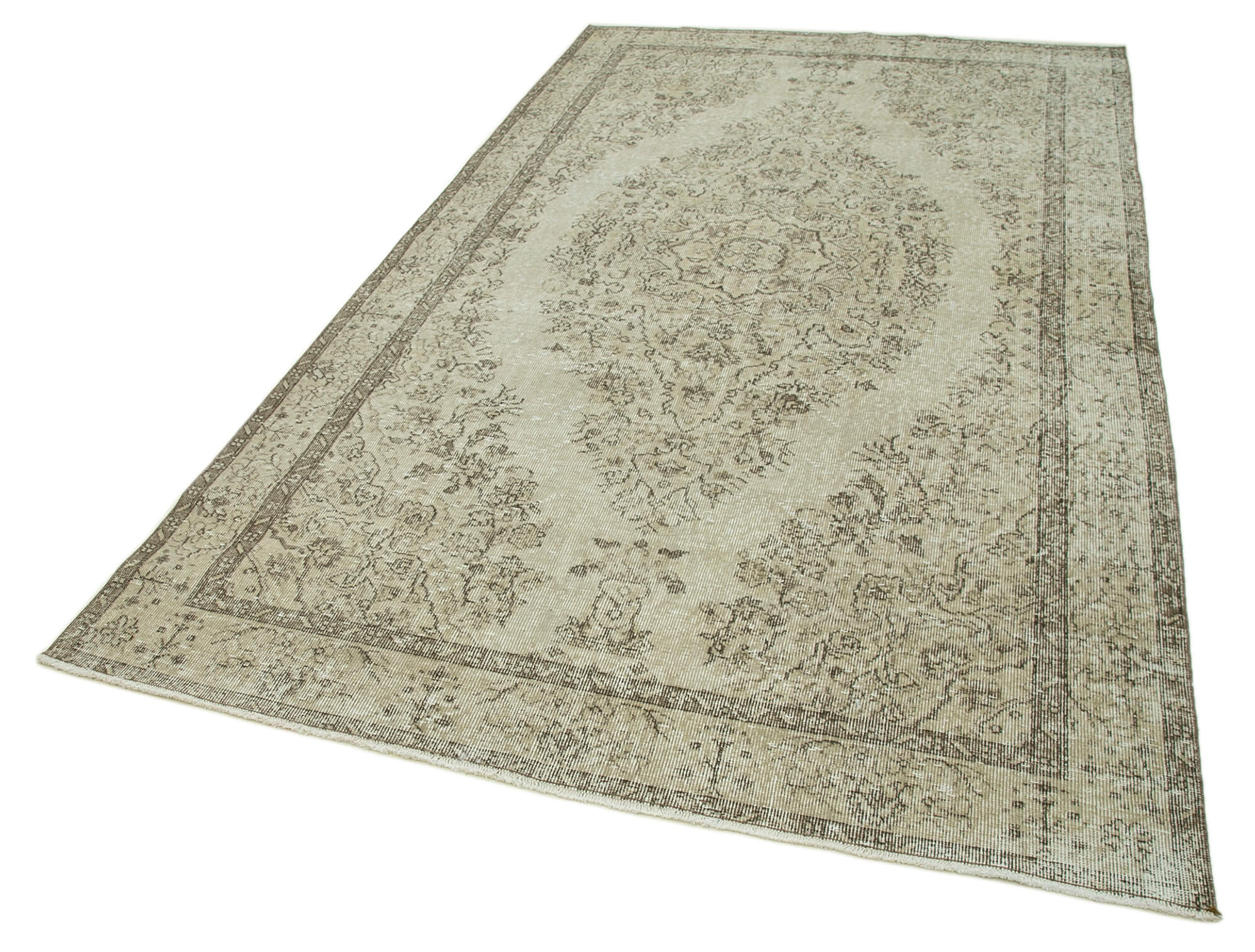 Handmade antique oriental beige carpet 170 cm x 292 cm