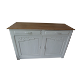 Art Deco sideboard patinated pearl gray, oak top.