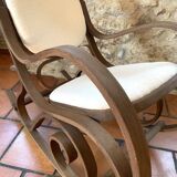 White terry fabric rocking chair