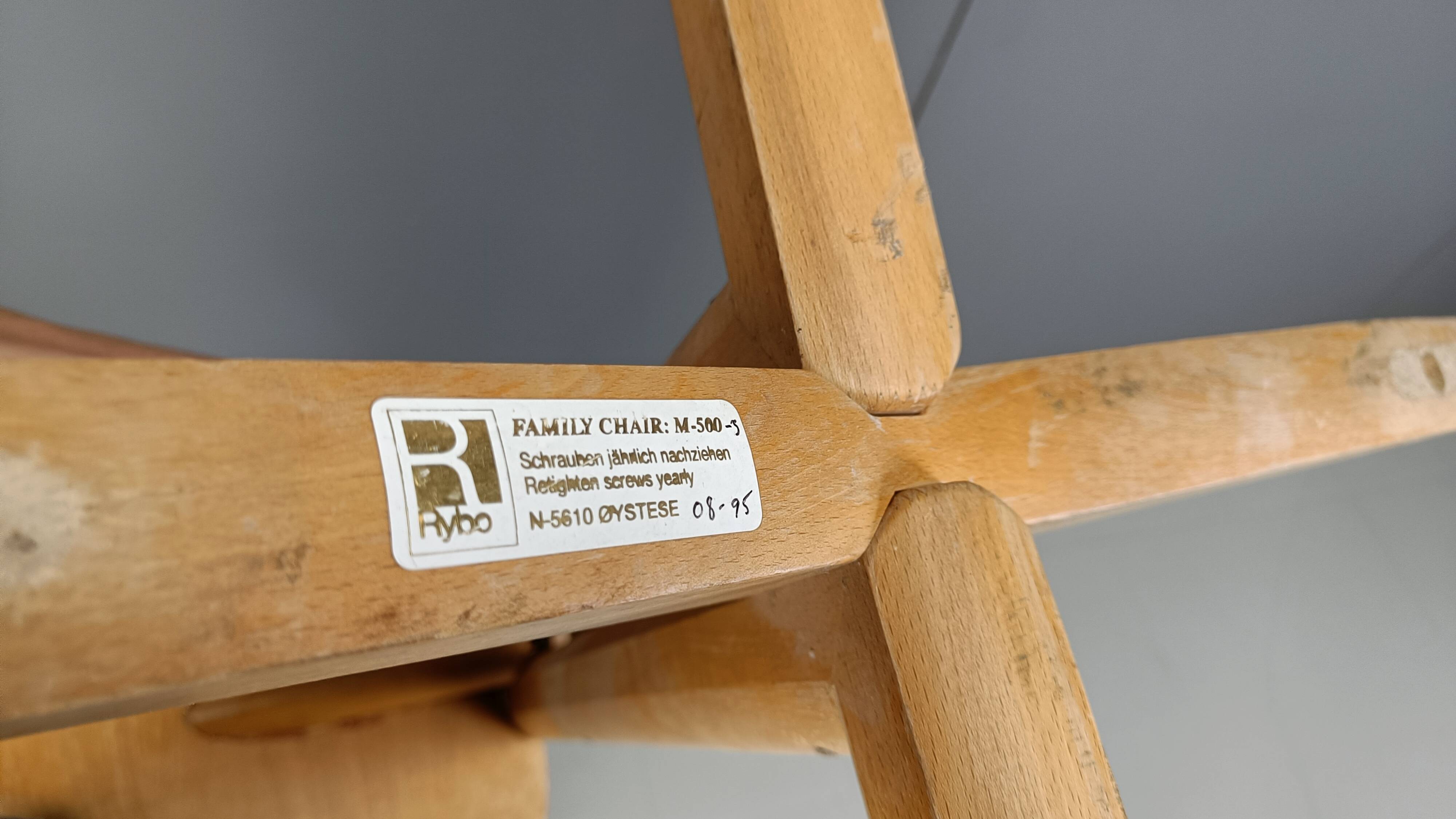 Pair of plywood ergonomical chairs by Rybo, 1970s