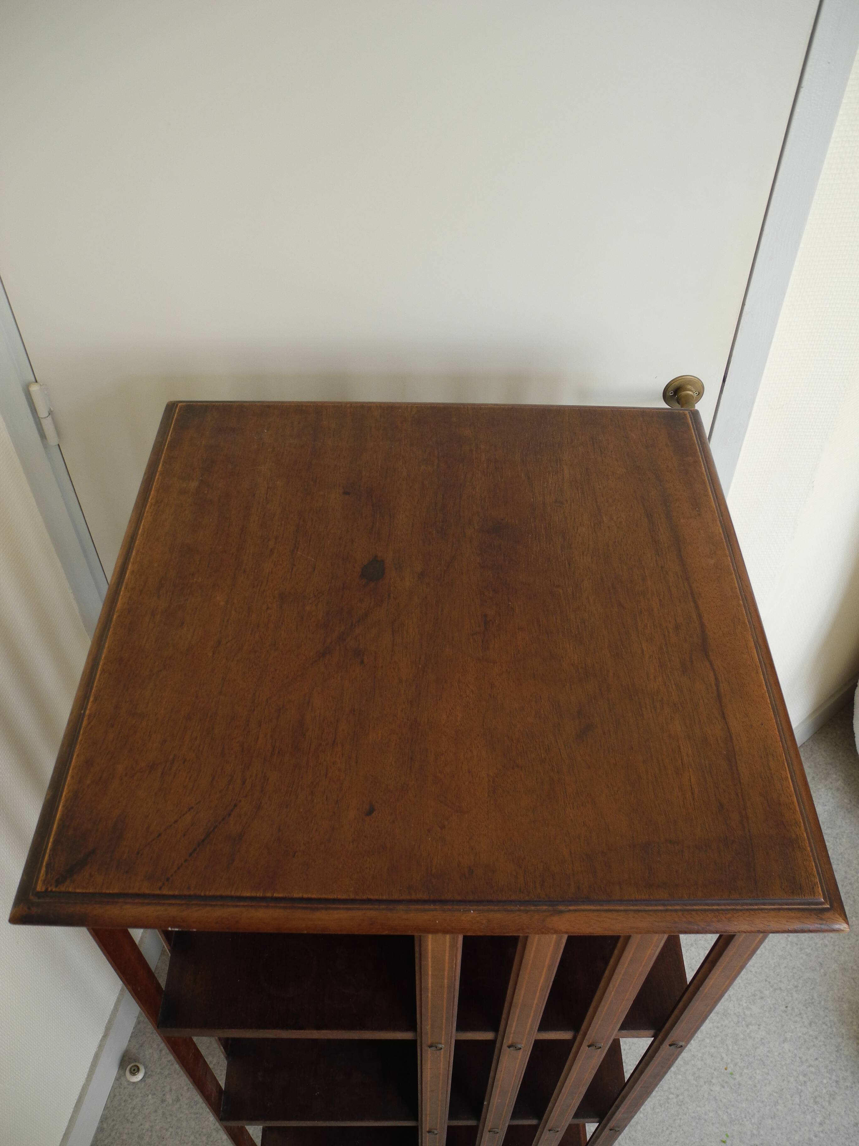 Old pivoting bookcase 3 shelves vintage furniture old furniture