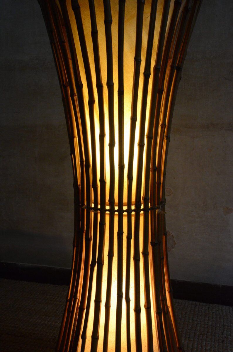 Bamboo floor lamp, 1960s