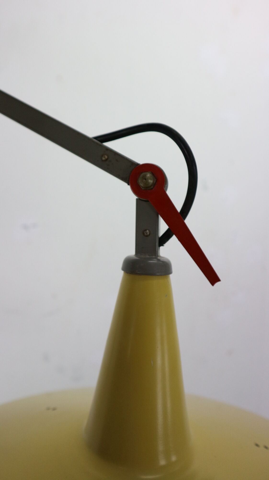 Yellow & grey Wim Rietveld 'Panama' wall lamp 4050 for Gispen 1955s Dutch design