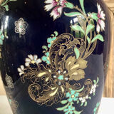 Old vase baluster enamelled lamp Boch Frères Keramis Belgium