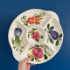 Vintage majolica vegetable compartment aperitif plate