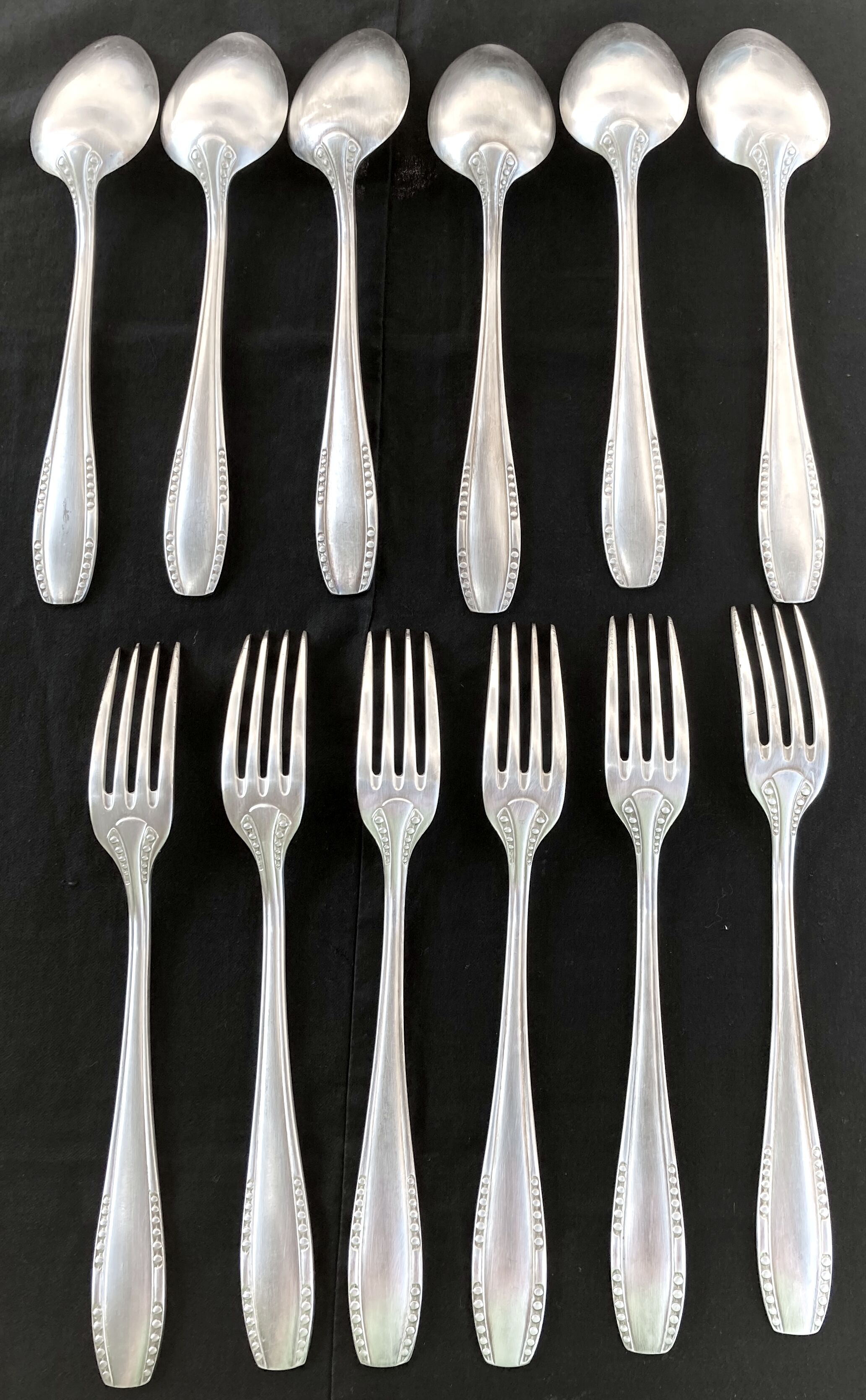 6 couverts ercuis métal argenté 84 g