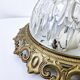 Plafonnier Globe Lampe Ancien En Verre Cerclage Doré 2 Ampoules A Vis