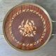 Round tray in art deco marquetry