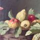 Peinture de nature morte à l'huile sur toile 1900, tableau melon et fruits