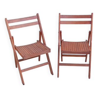 2 chaises pliantes vintage année 50