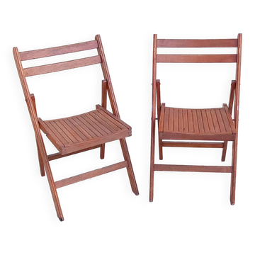 2 chaises pliantes vintage année 50