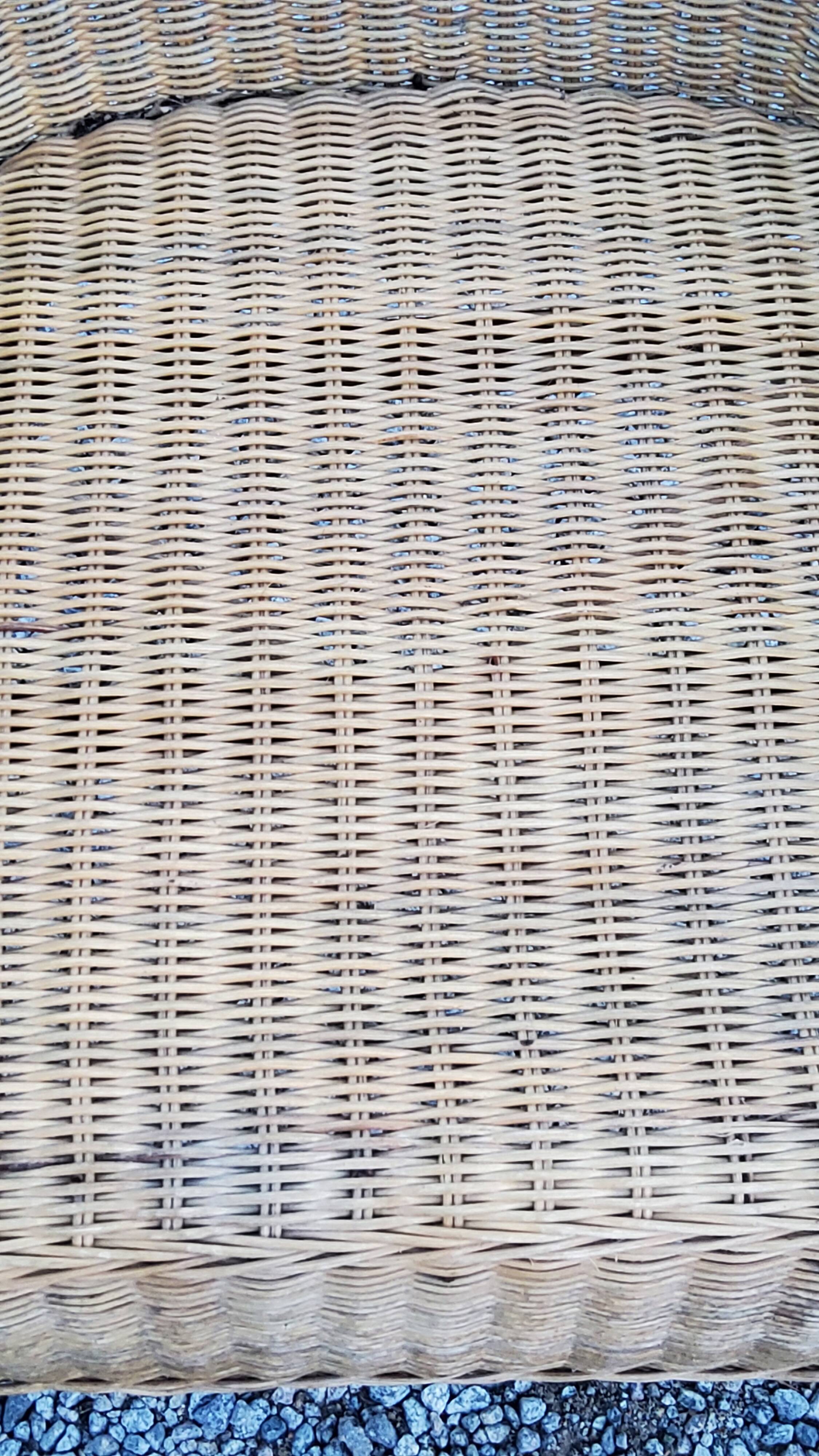 Pair of armchairs and bench in rattan and bamboo from the 60s/70s