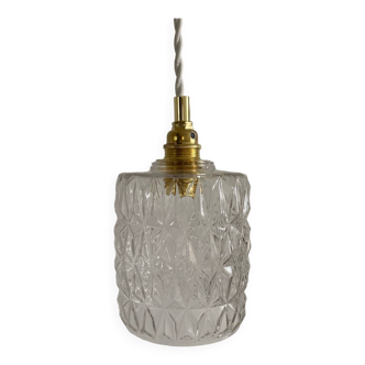 Walking lamp with vintage glass globe