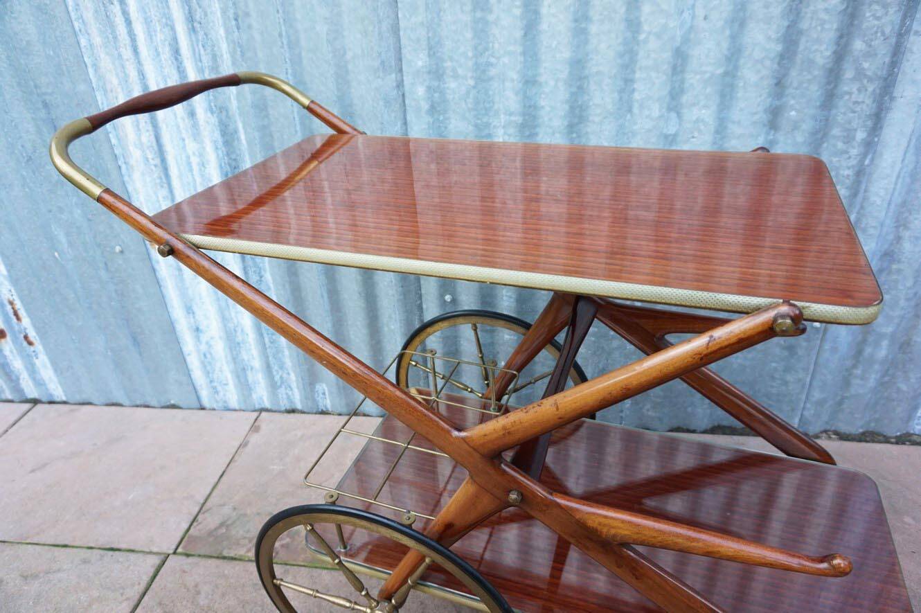 Mid-century bar cart/service cart by Cesare Lacca, 1950s.