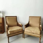 Pair of French antique Louis XV style armchairs (cane back armchairs)